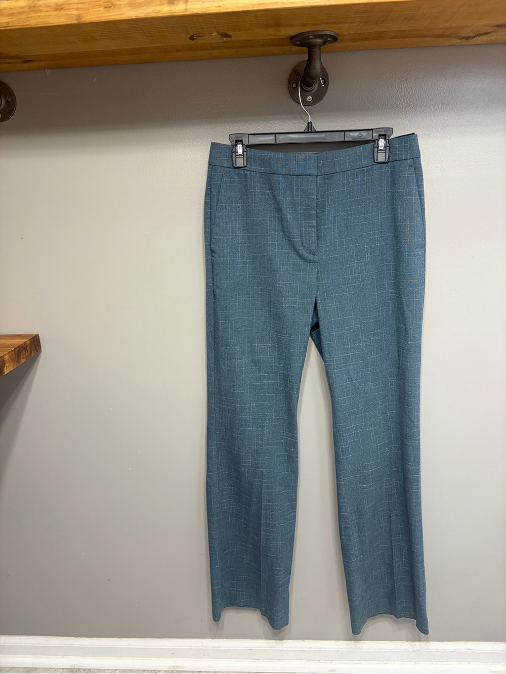 Ann Taylor Teal Straight-Leg Dress Pants